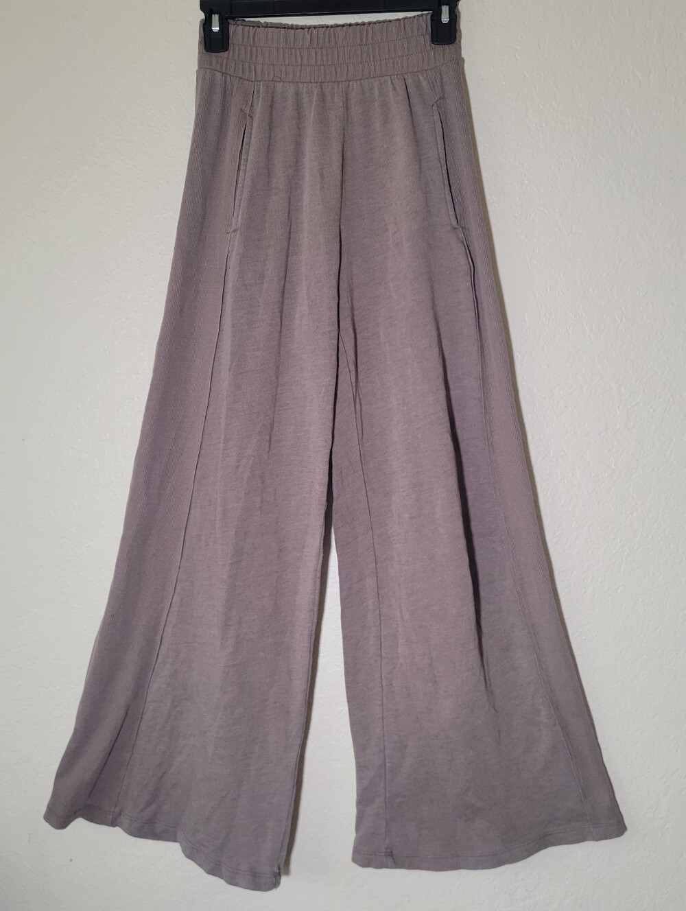 FP Movement | Wide Leg Flare Ribbed Lounge Pants Brown Oversized Lagenlook XS